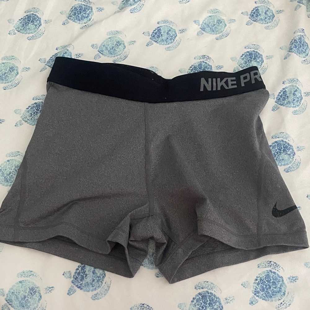Nike Pro Gray and Black Performance Shorts